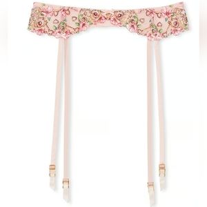 Victoria Secret Dream Angels Floral Heart Embroidery Garter Belt